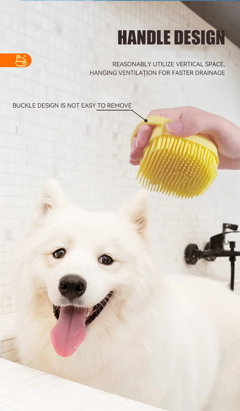 Pet Bathing Brush with Shampoo Dispenser
