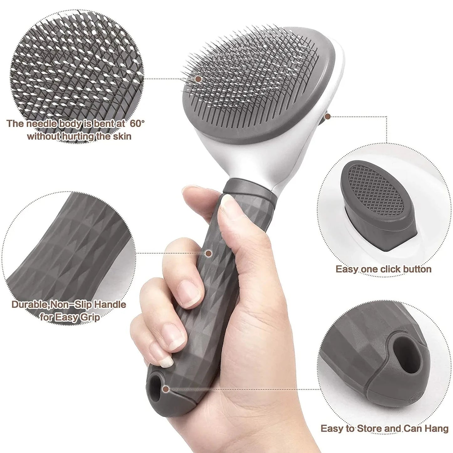 Self-Cleaning Pet Hair Removal Brush