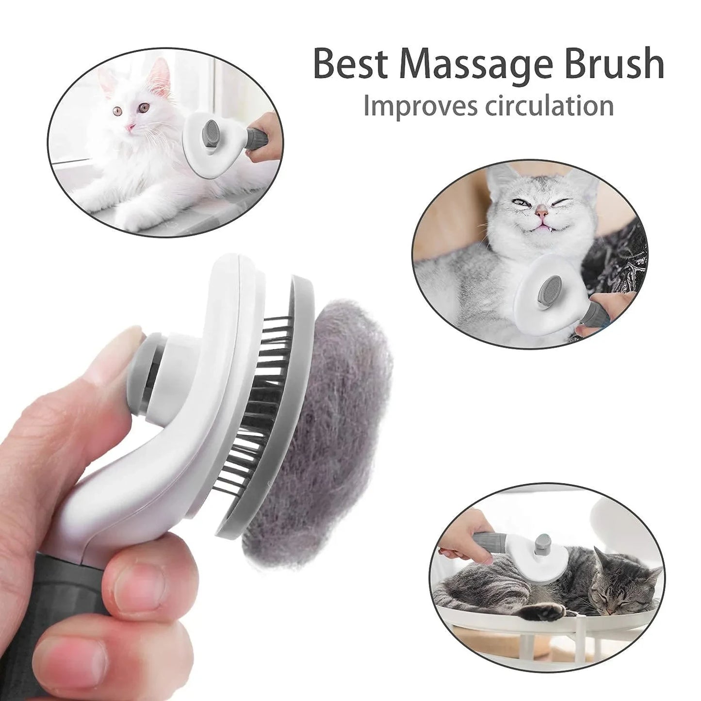 Self-Cleaning Pet Hair Removal Brush