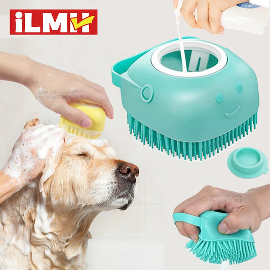 Pet Bathing Brush with Shampoo Dispenser