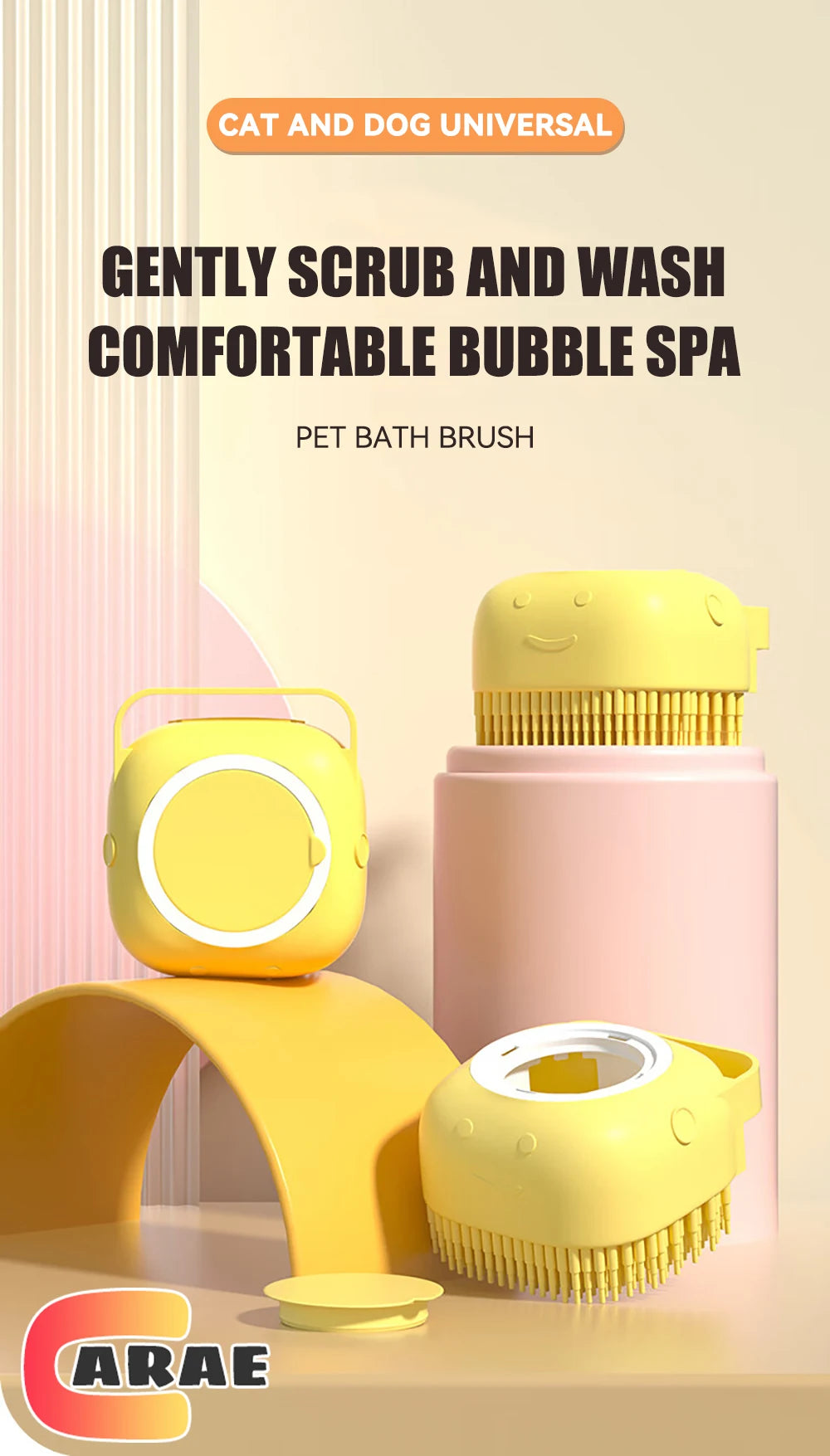 Pet Bathing Brush with Shampoo Dispenser